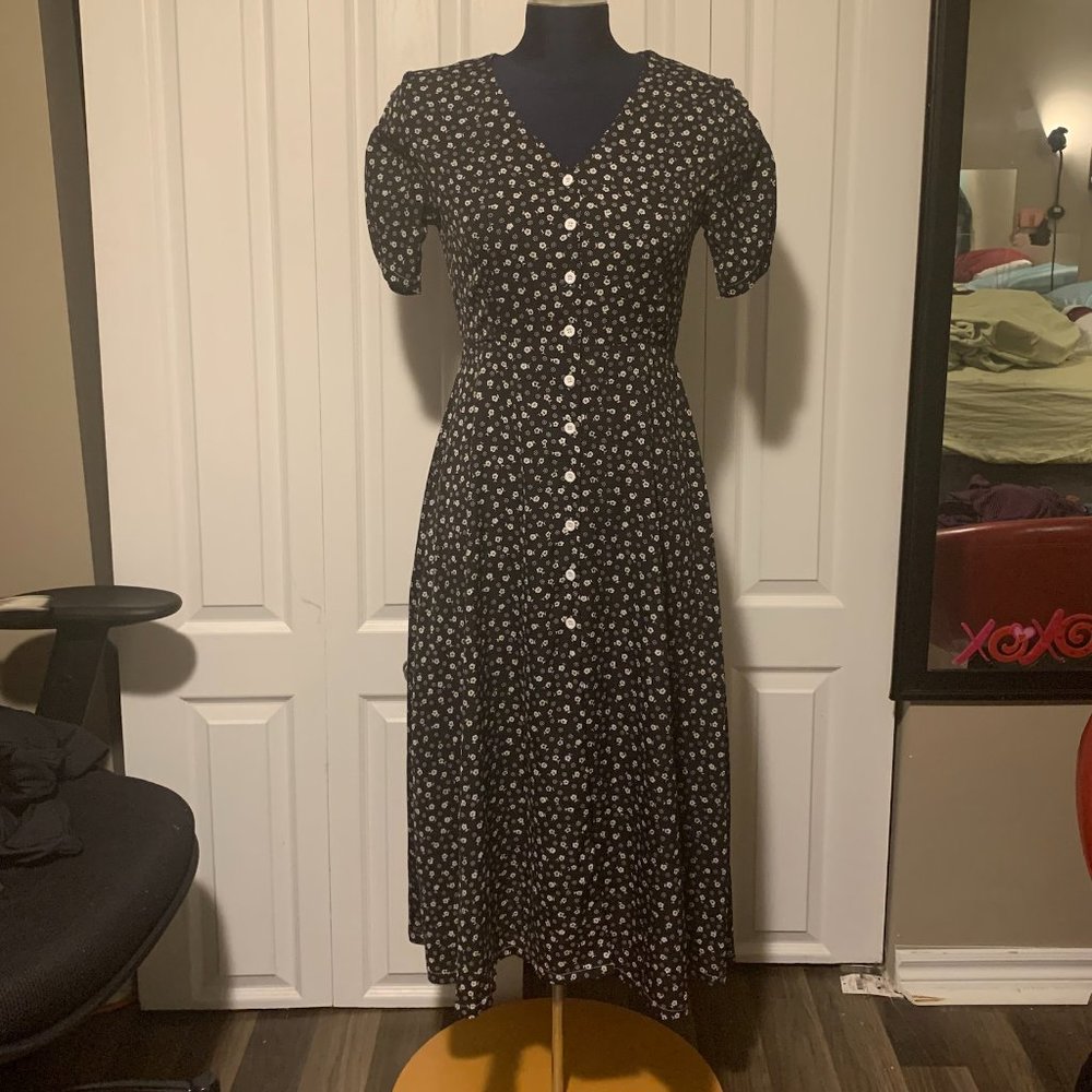 A- line Long Floral Dress